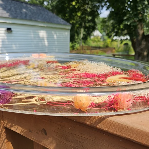 Boho Dried Flower Oval Plastic Tray 21" x 15" x 1" - Picture 6 of 7